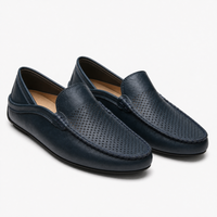 Tan Leather Perforated Loafers