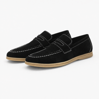 Black Sole Suede Loafers