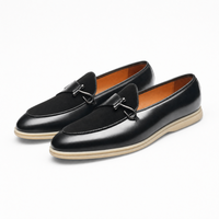 Black Woven Gold Horsebit Loafers