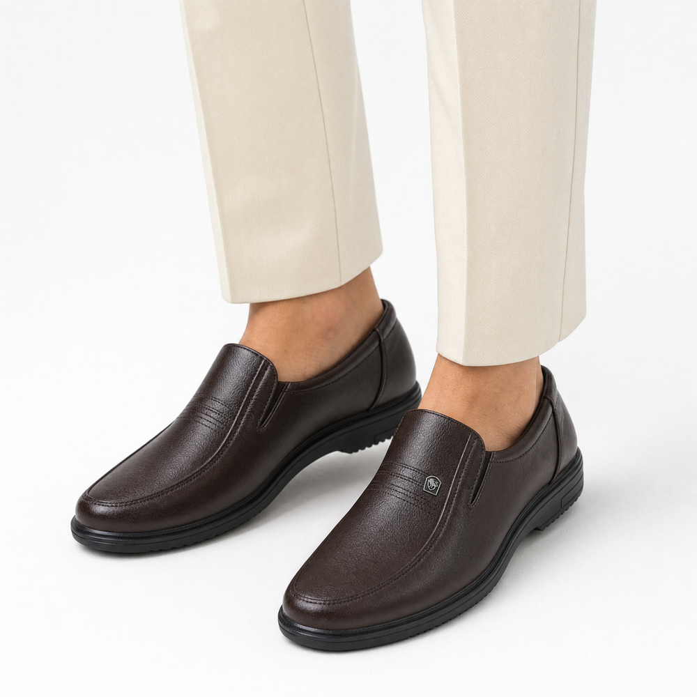 Dark Brown Emblem Loafers