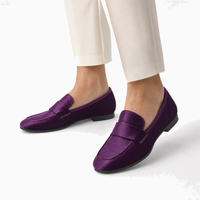 Purple Velvet Penny Loafers