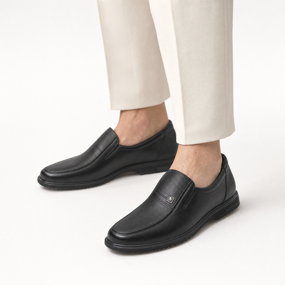 Dark Brown Metal Trim Loafers