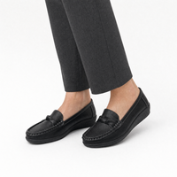 Black Braided Wedge Loafers