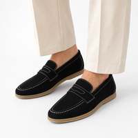 Black Sole Suede Loafers