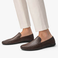Dark Brown Perforated Loafers
