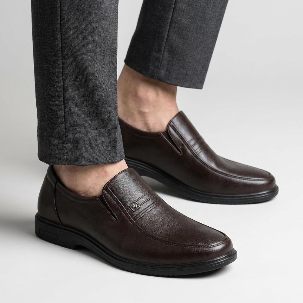 Dark Brown Emblem Loafers