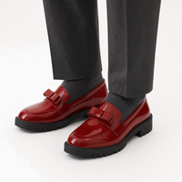 Red Patent Bow Loafers