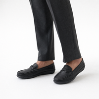 Black Braided Wedge Loafers