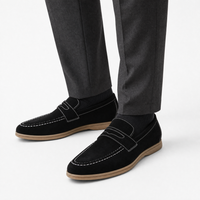 Black Sole Suede Loafers
