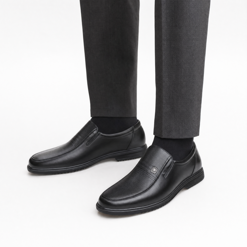 Dark Brown Metal Trim Loafers