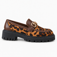 Leopard Chain Platform Loafers