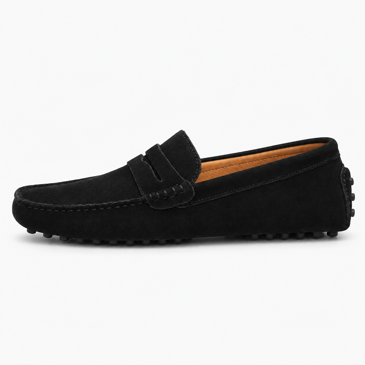 Black Suede Penny Loafers Driving