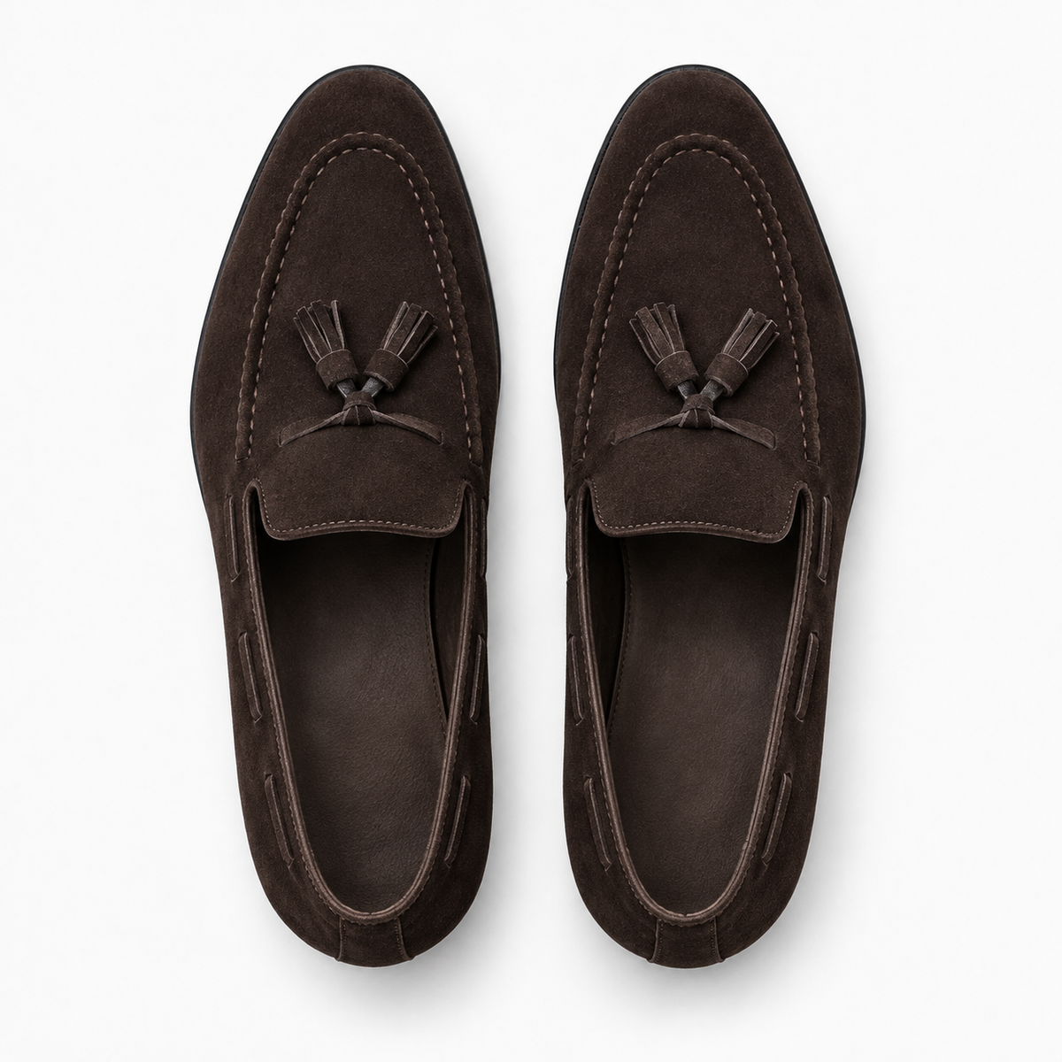 Brown Tassel Loafers Block Heel