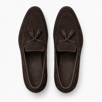 Brown Tassel Loafers Block Heel
