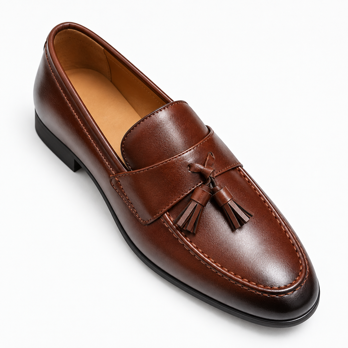 Dark Brown Tassel Loafers Polished