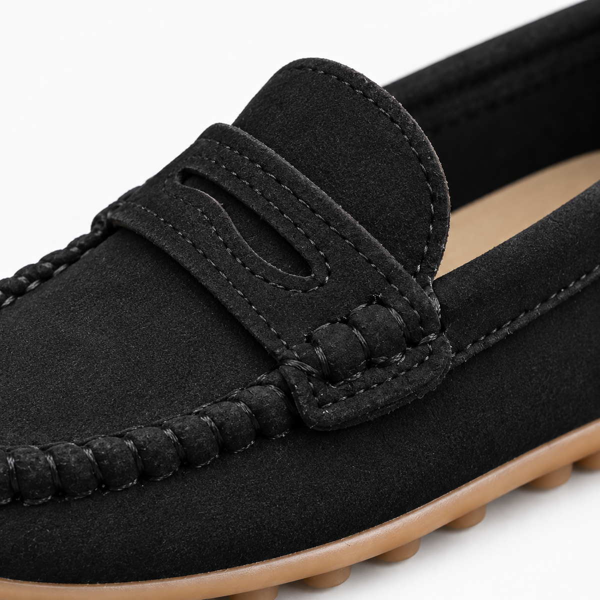 Penny Stitch Suede Loafers Kids