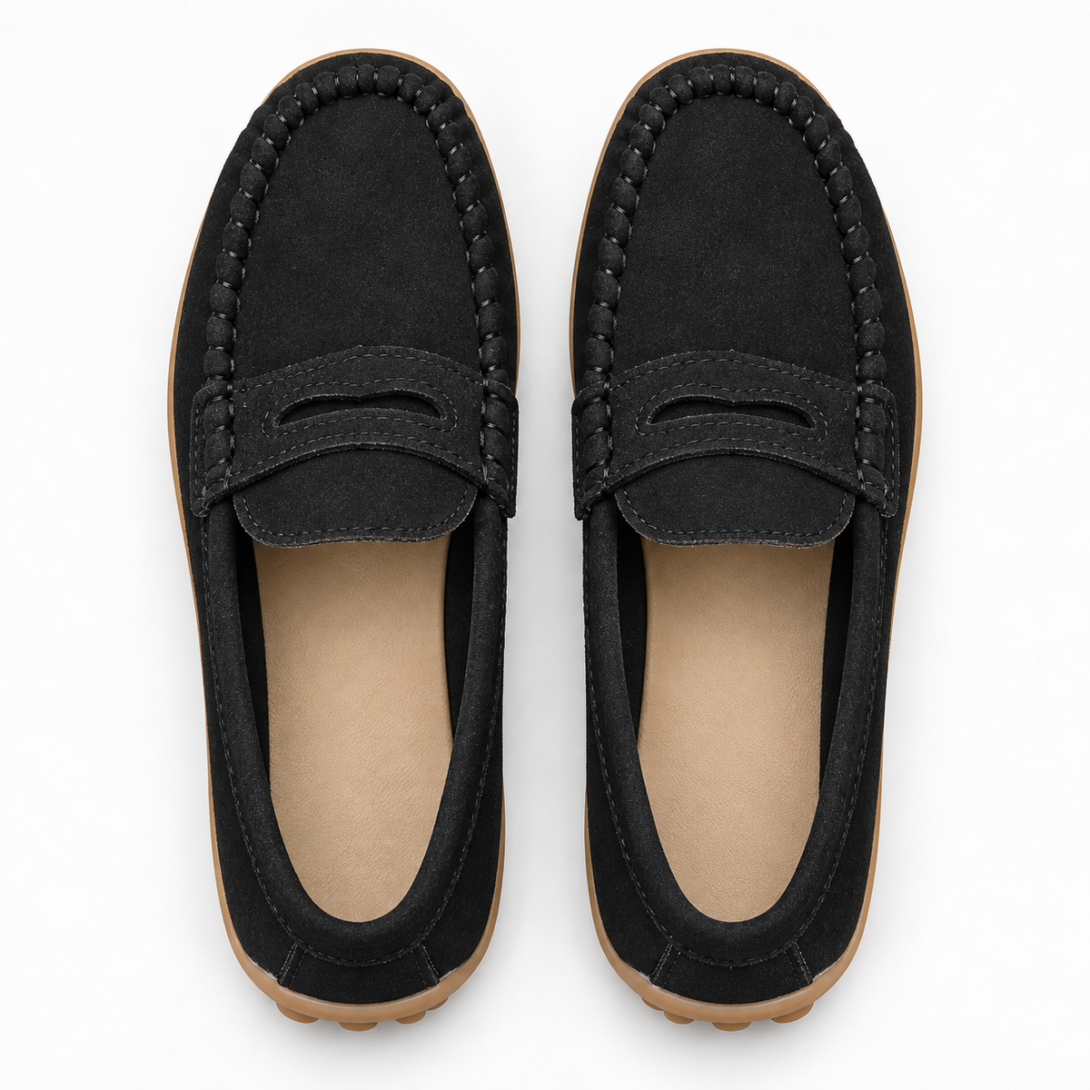 Penny Stitch Suede Loafers Kids