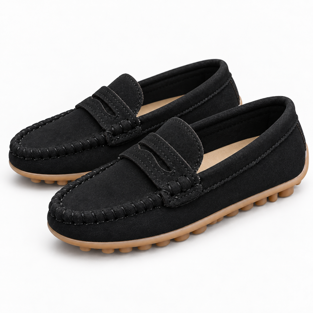 Penny Stitch Suede Loafers Kids