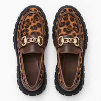 Leopard Chain Platform Loafers