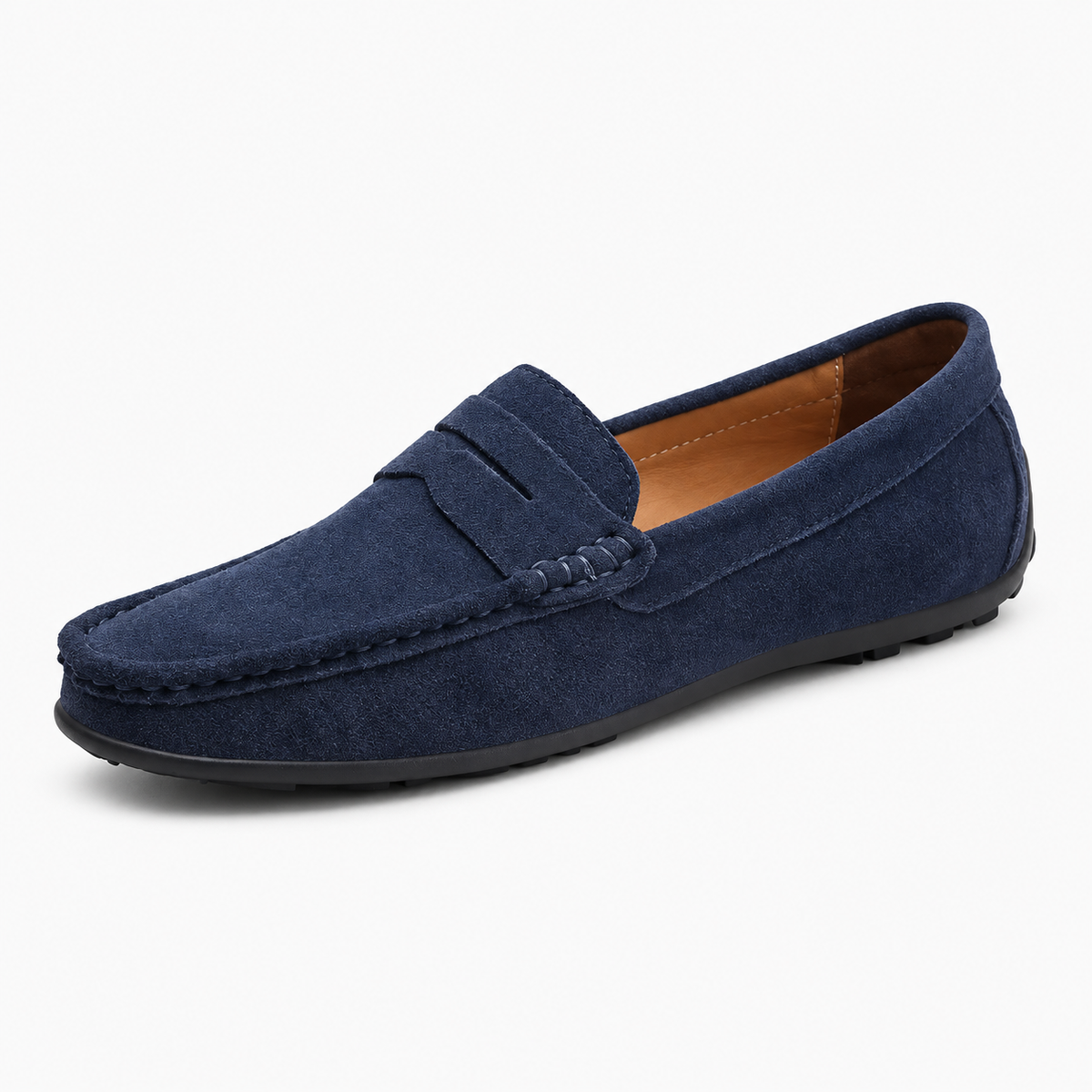 Navy Penny Loafers