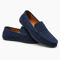 Navy Penny Loafers