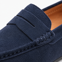 Navy Penny Loafers