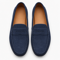 Navy Penny Loafers