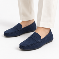 Navy Penny Loafers