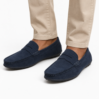 Navy Penny Loafers