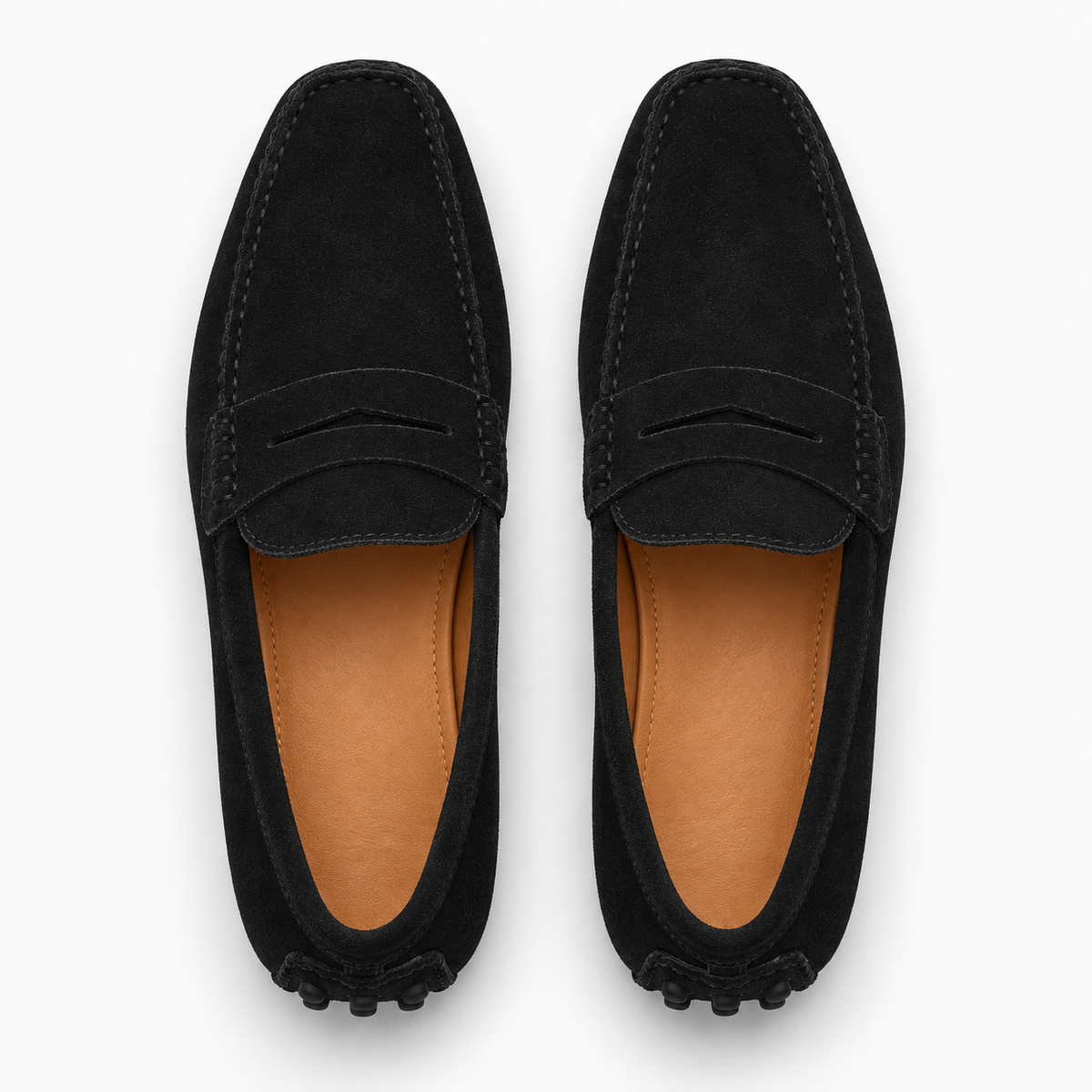 Black Suede Penny Loafers Driving