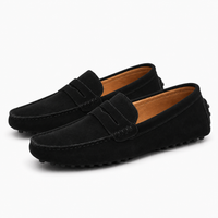 Black Suede Penny Loafers Driving