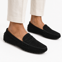 Black Suede Penny Loafers Driving
