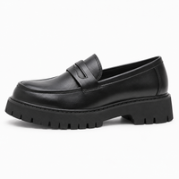 Penny Loafers Black Block Heel