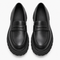 Penny Loafers Black Block Heel