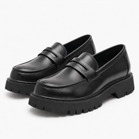 Penny Loafers Black Block Heel