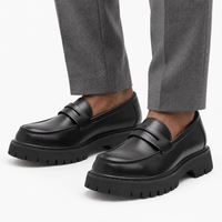 Penny Loafers Black Block Heel