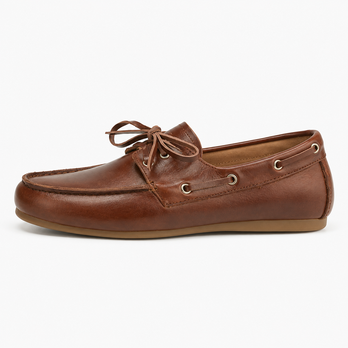 Dark Brown Leather Deck Loafers