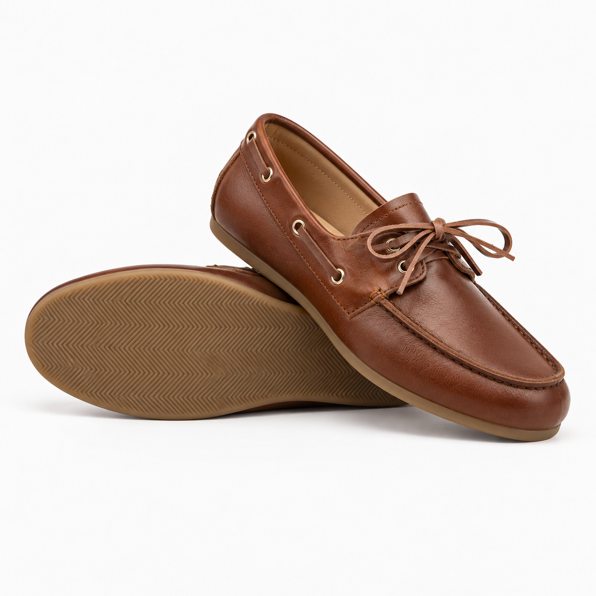 Dark Brown Leather Deck Loafers