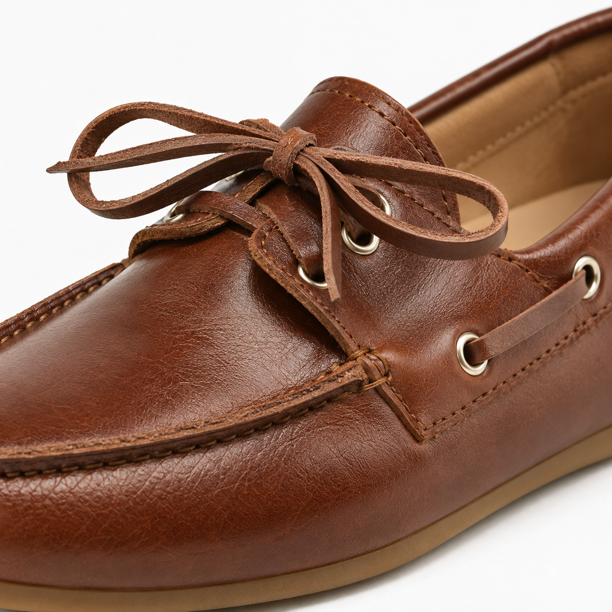 Dark Brown Leather Deck Loafers