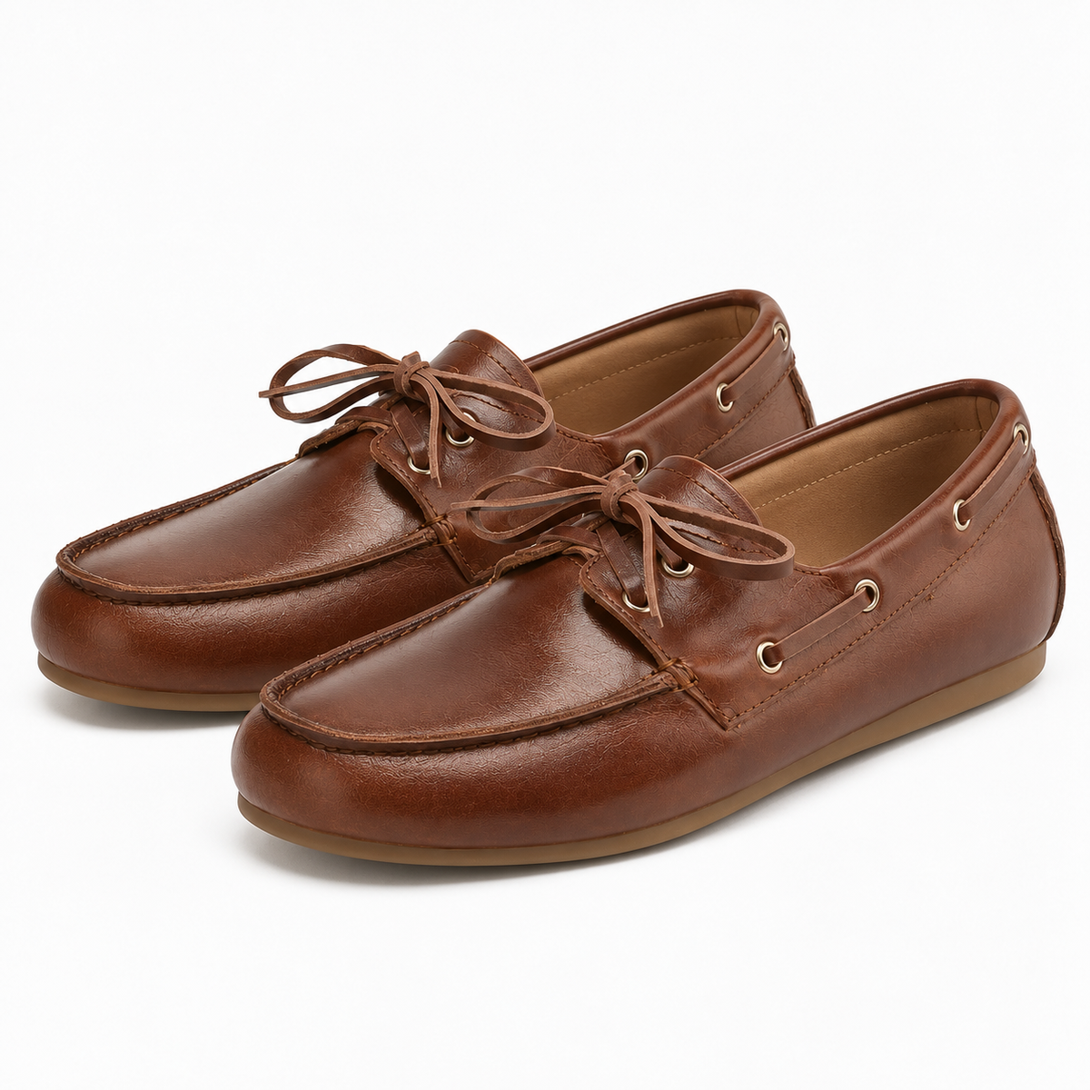 Dark Brown Leather Deck Loafers