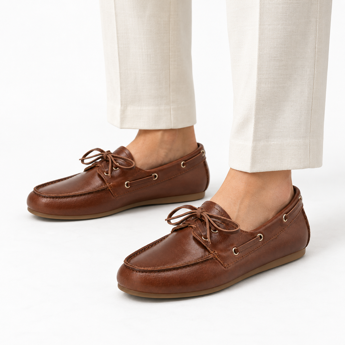 Dark Brown Leather Deck Loafers