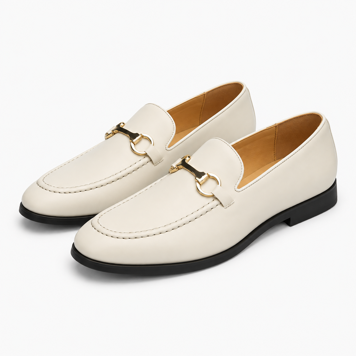 Golden Horsebit Mens Loafers Square