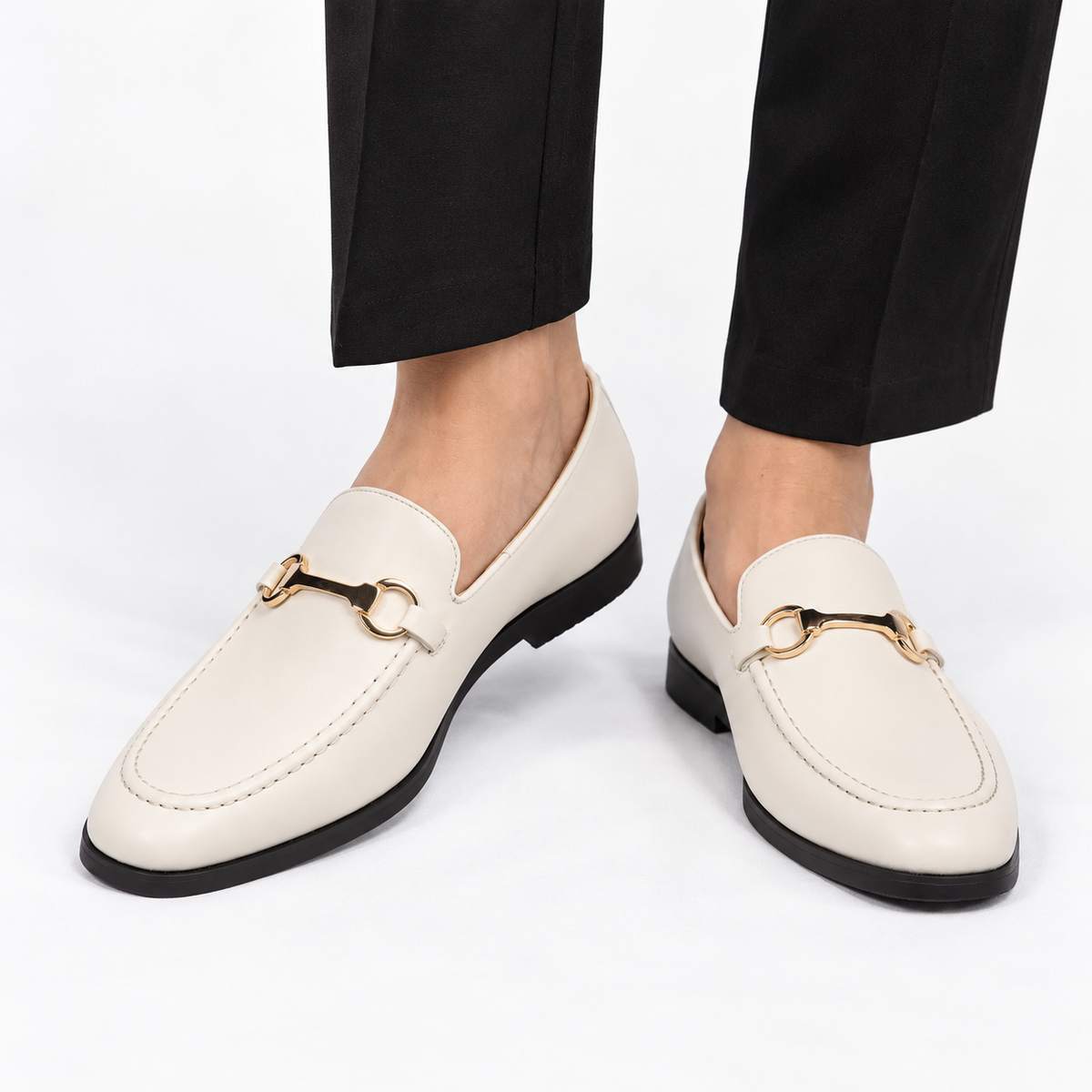 Golden Horsebit Mens Loafers Square