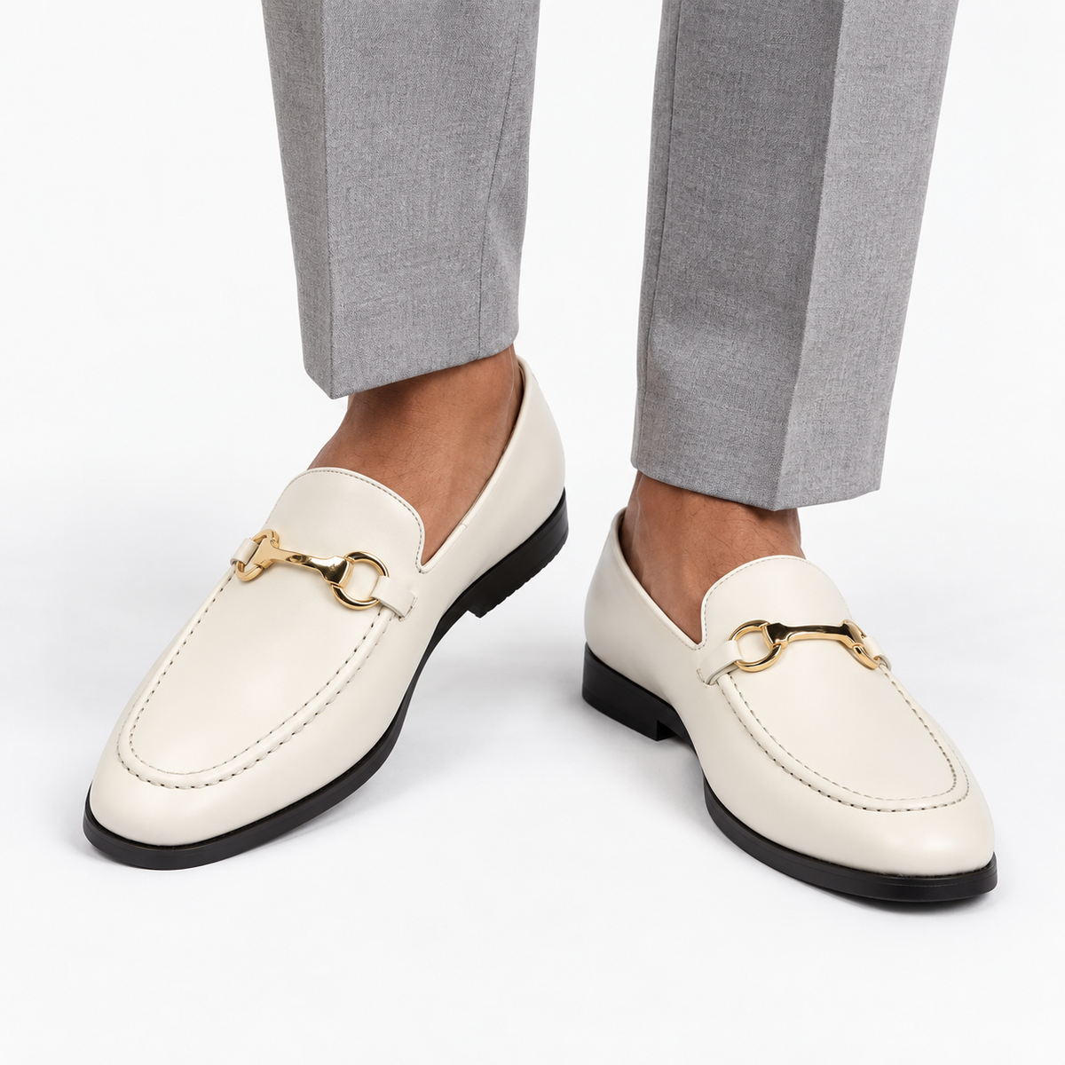 Golden Horsebit Mens Loafers Square
