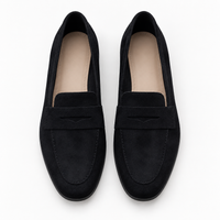 Black Heeled Suede Loafers