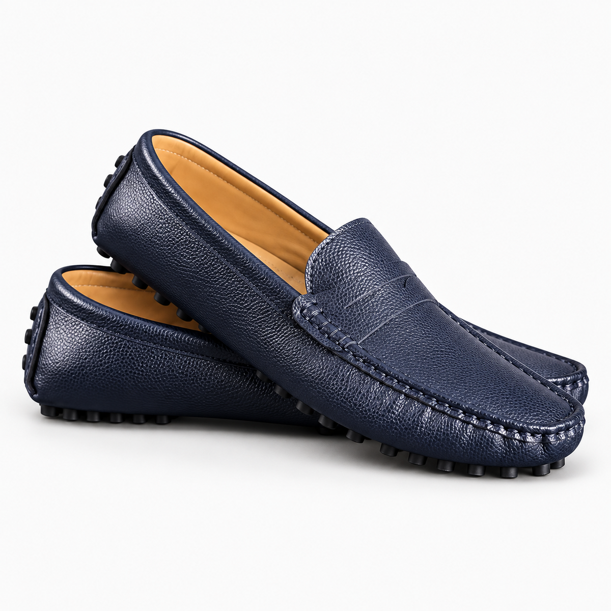 Navy Patent Boat Loafers