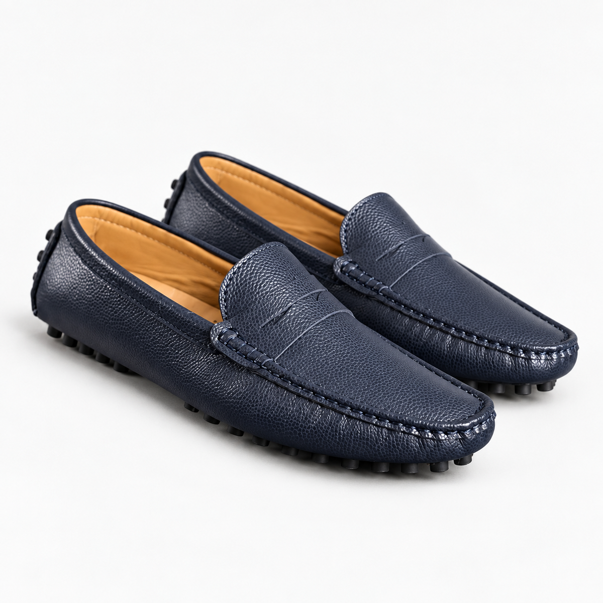 Navy Patent Boat Loafers