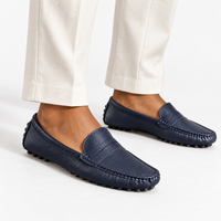 Navy Patent Boat Loafers