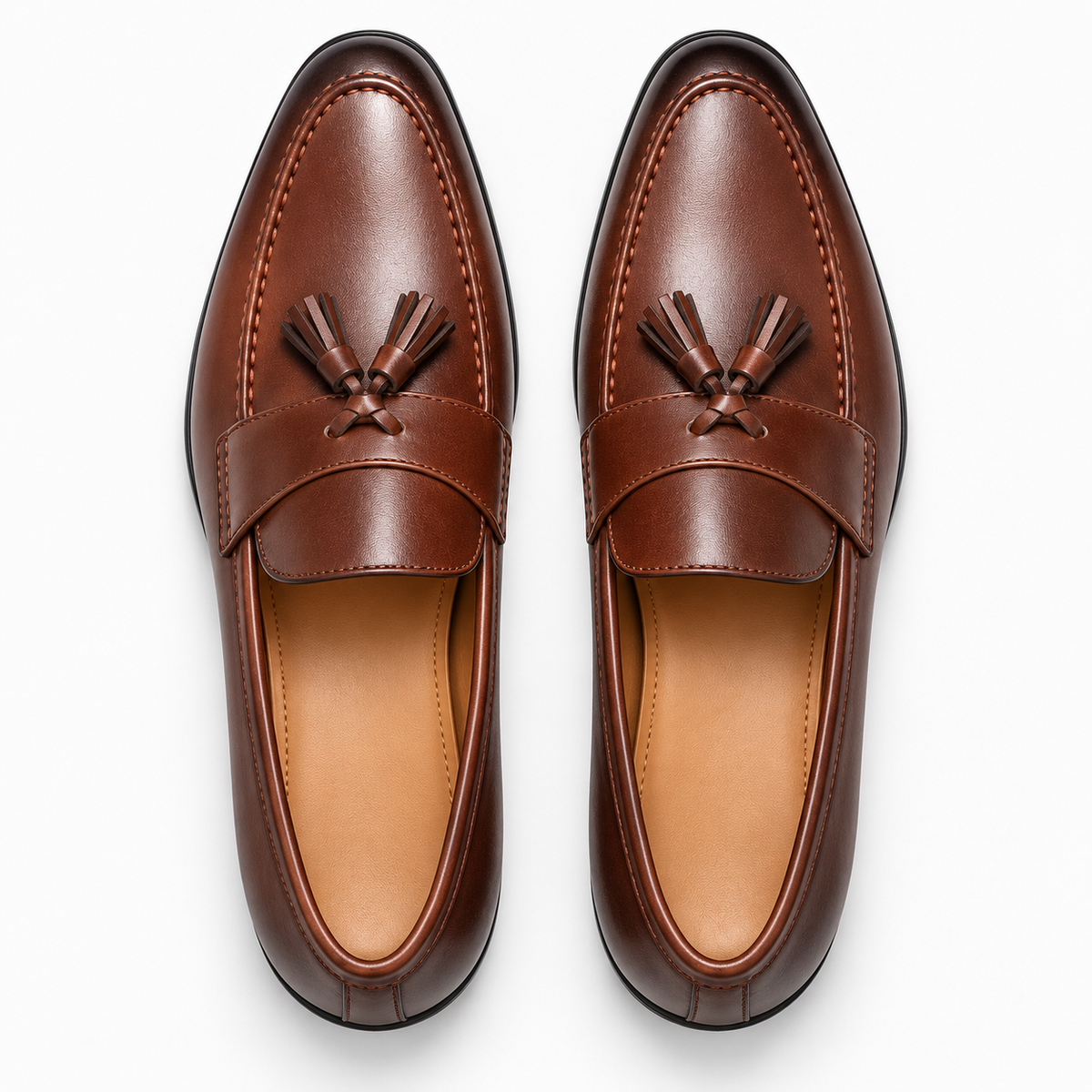 Dark Brown Tassel Loafers Polished