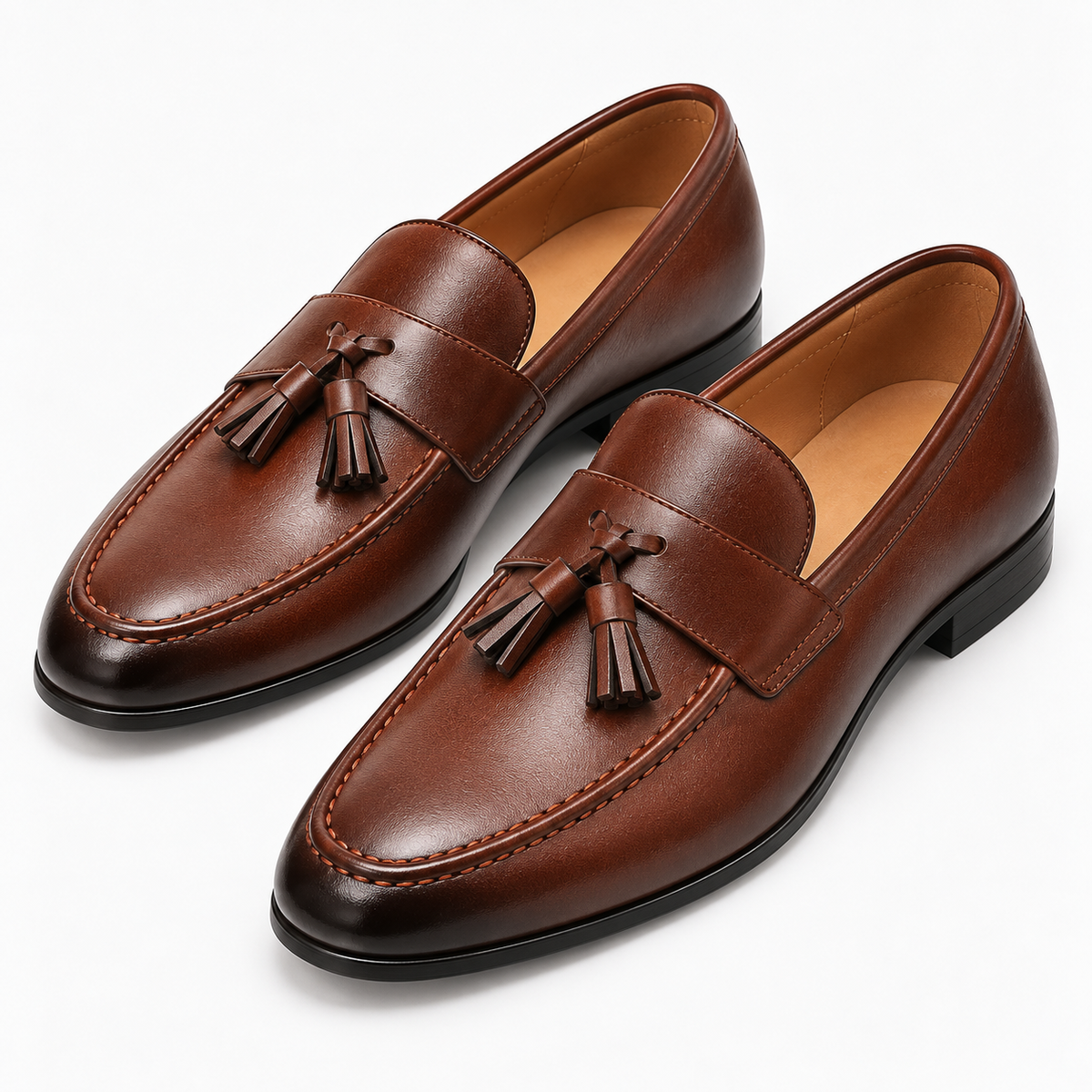 Dark Brown Tassel Loafers Polished